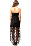 Elegant high low hem lace dress Black