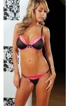 Completo Coordinato Intimo Sexy Rosa e Nero Sexy Shop TU