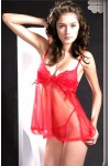 Sexy Babydoll rosso in tulle e pizzo