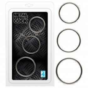 Metal Effect Cock Kit with 3 metal phallic rings D.4,1/4,6/5cm Sexy Shop