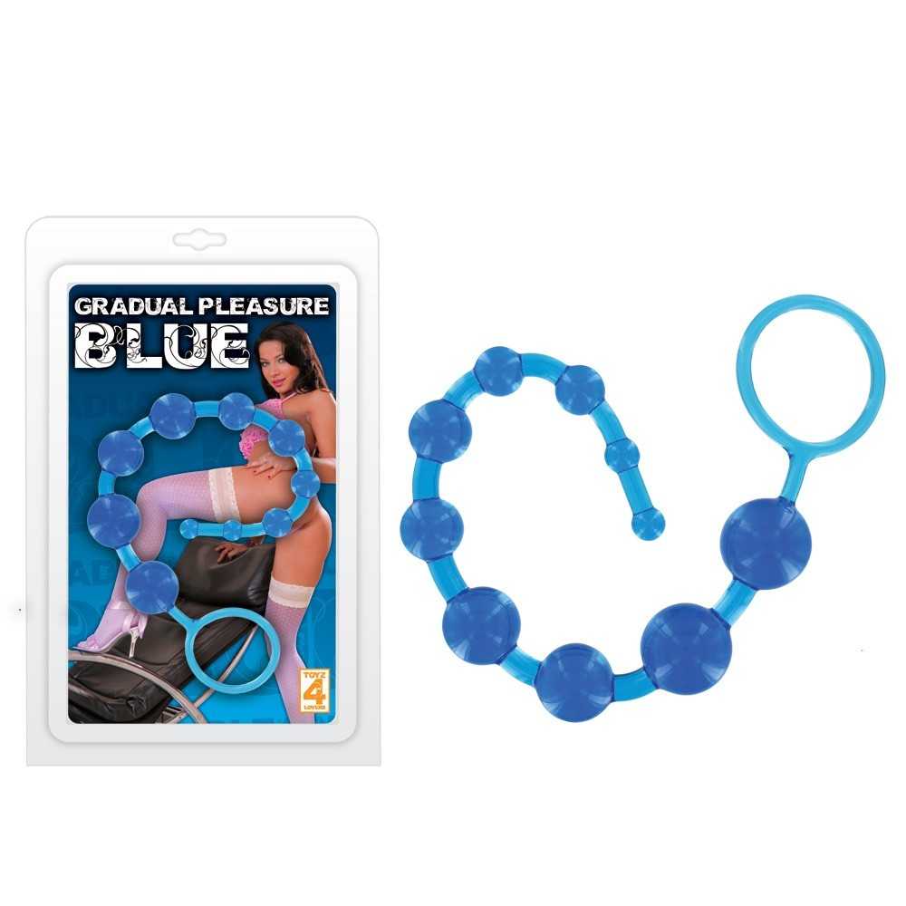 Blue Gradual Pleasure Anal Beads L.33cm D.1-2,3cm Sexy Shop