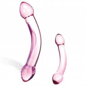 Double Trouble Purple Glass Dildo L.18.5cm D.4cm Sexy Shop