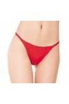 Red lycra thong with jewel