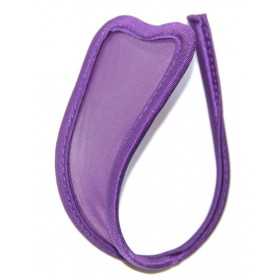 Heart shaped C String thong in micro mesh Purple Virtually invisible