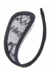Micro thong headband to hold-ups Embroidered micromesh C-Slip Black Invisible