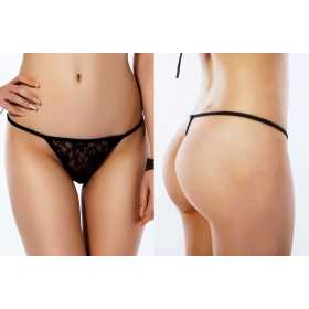 Sexy floral lace V-string Sexy Shop Black Size M
