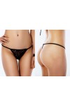 Sexy perizoma a V-string Motivo Floreale Sexy Shop Nero Taglia M