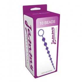 Jammy 10 Bead Anal Dildo in PVC Purple Colour L.32cm