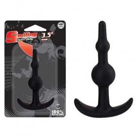 Smiling Butt Plug 3.5 Black Silicone D.2-3cm L.9cm