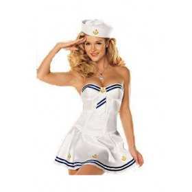 Sexy sailor costume White and Blue Size M