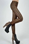 Sexy plaid print leggings Sexy Shop Black and Orange One Size