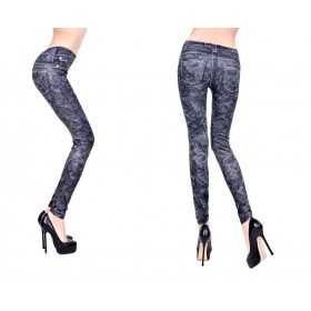 Sexy floral print jeggings Sexy Shop Blue One Size