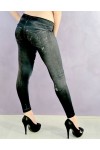 Sexy leggings con stampa tipo jeans strappati Grigio