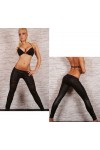 Sexy leggings di finta pelle con effetto trasparenza Nero