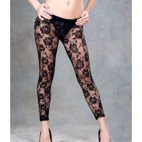 Sexy embroidered lace leggings Sexy Shop Black One Size