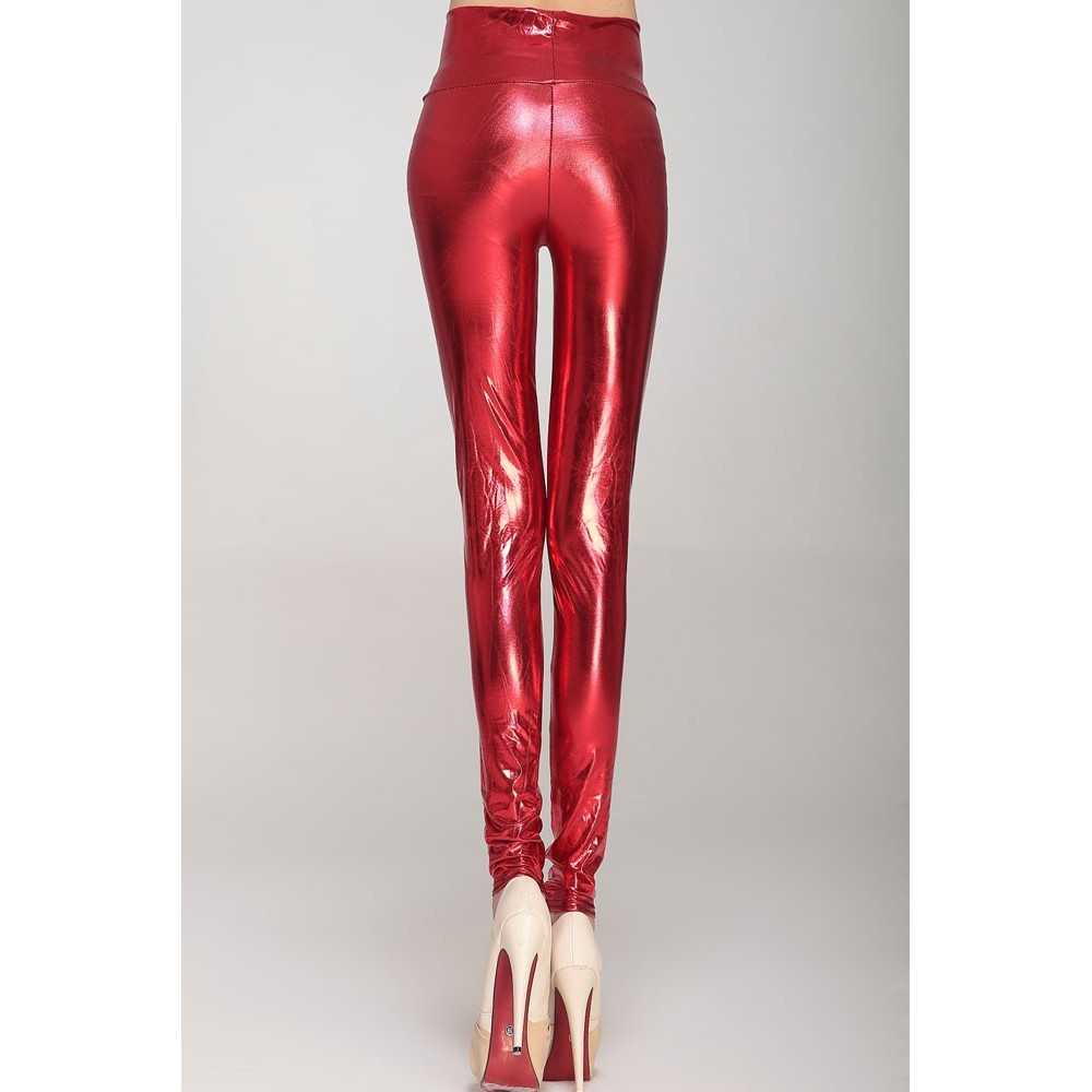 Sexy Leggings Lucidi Rosso