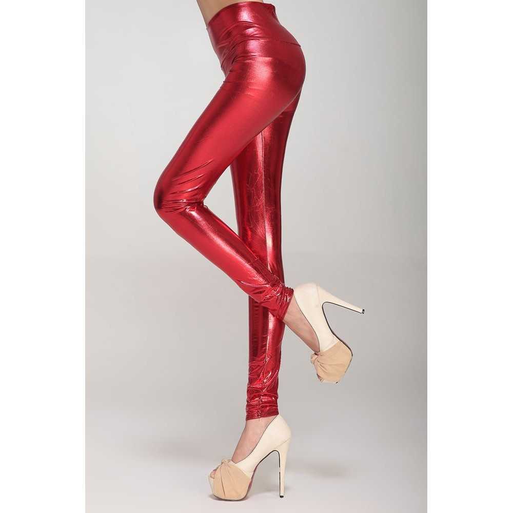 Sexy Leggings Lucidi Rosso