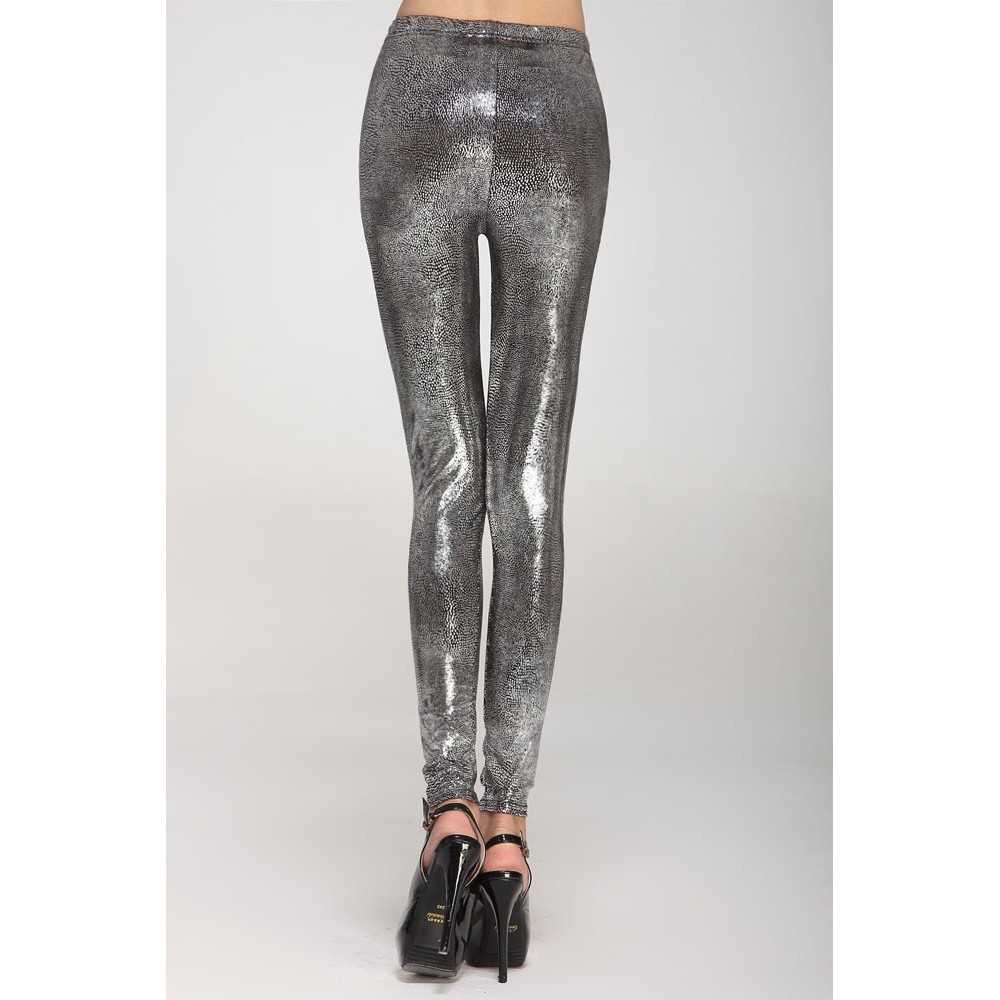 Sexy Leggings Animalier Argento e Nero