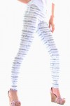 Leggings with music note print Sexy Shop White and Black One Size