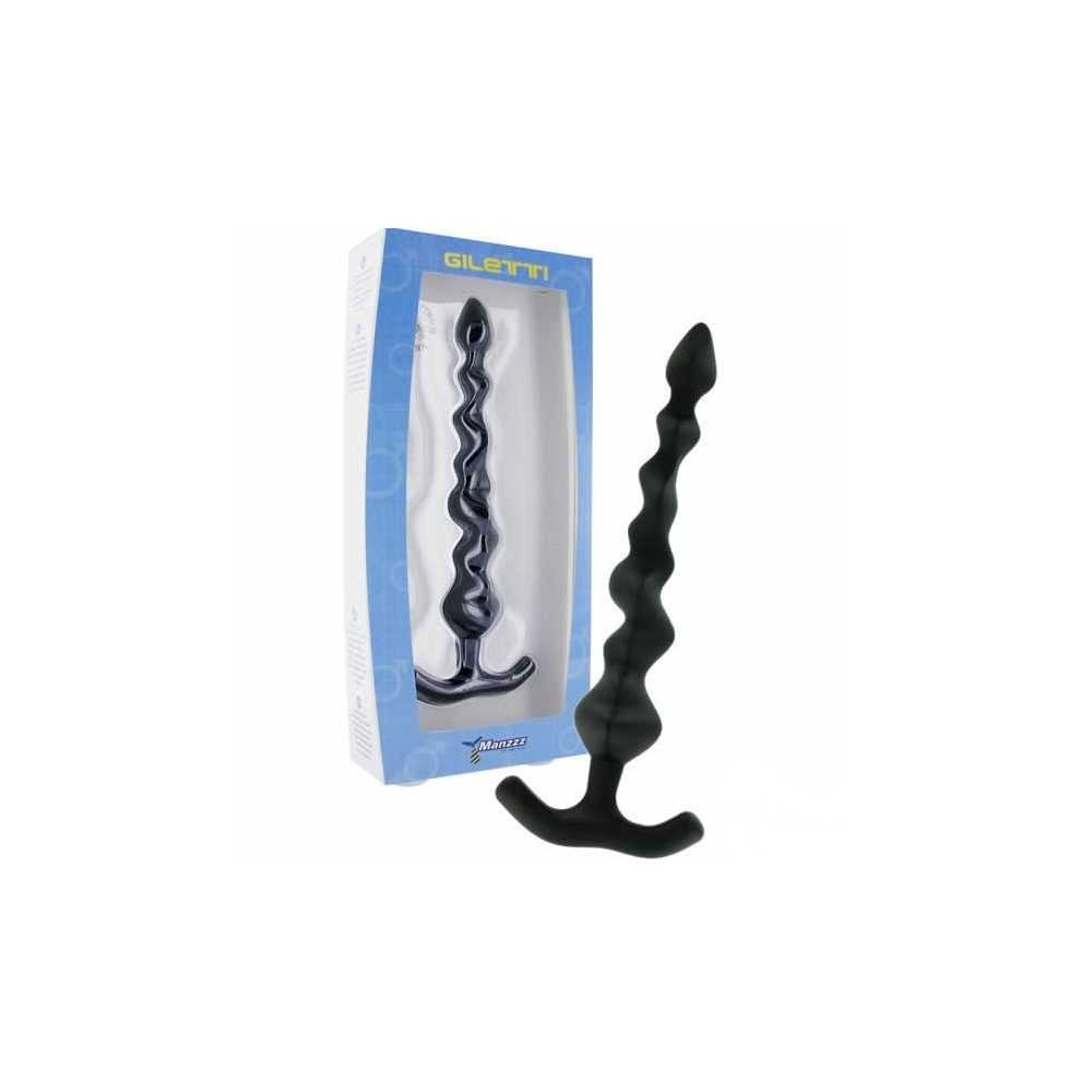 ManzzzToys Giletti Black Silicone Anal Chain D.2-3,5cm L.21cm