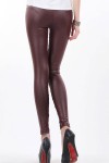 Leggings Marroni con Strisce Nere