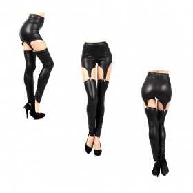Black suspender leggings One Size