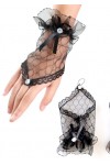 Sexy one finger micro mesh gloves Black