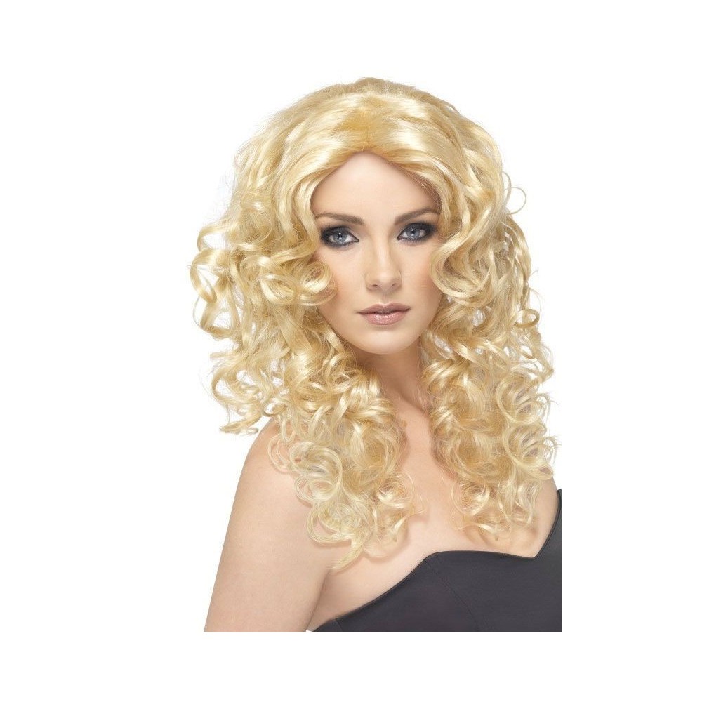 Parrucca bionda con capelli mossi Sexy Shop