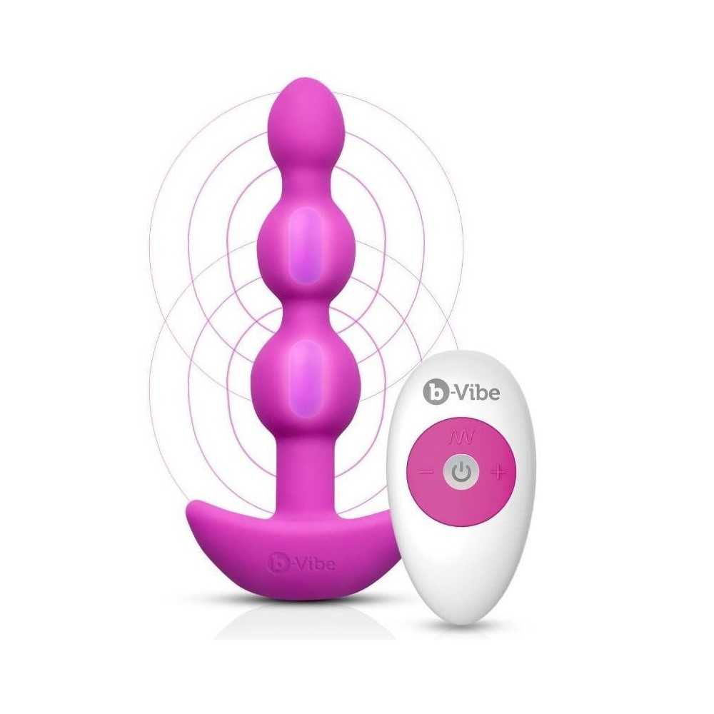 B-Vibe Triplet Anal beads Fuchsia 5.4” x 1.2” @DIR