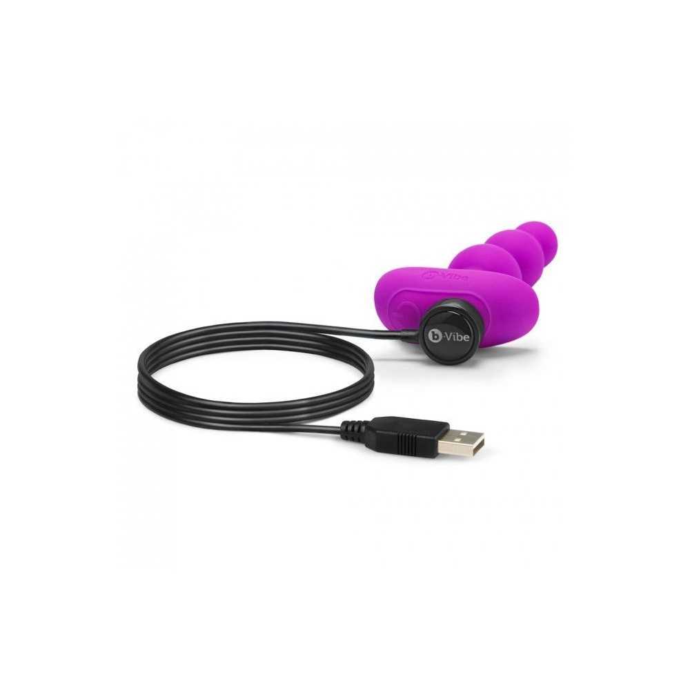 B-Vibe Triplet Anal beads Fuchsia 5.4” x 1.2” @DIR