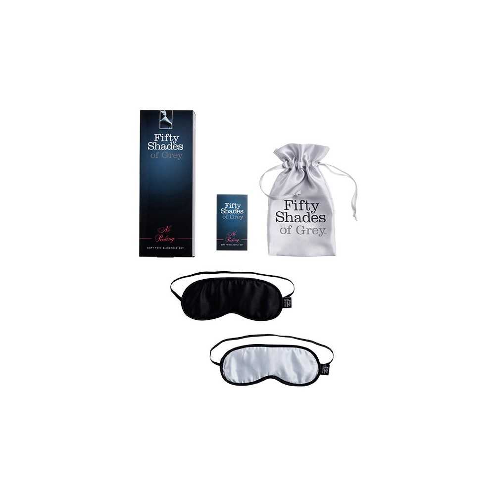 Sexy Masks 50 Shades of Gray Soft Blindfold Twin Pack