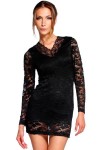Sexy mini dress in floral lace Black One Size