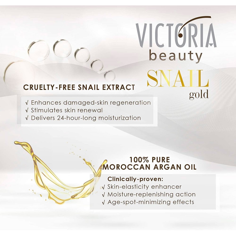 Crema Solare +SPF50 alla bava di lumaca & Olio di Argan 50ml Snail GOLD 50ml Victoria Beauty