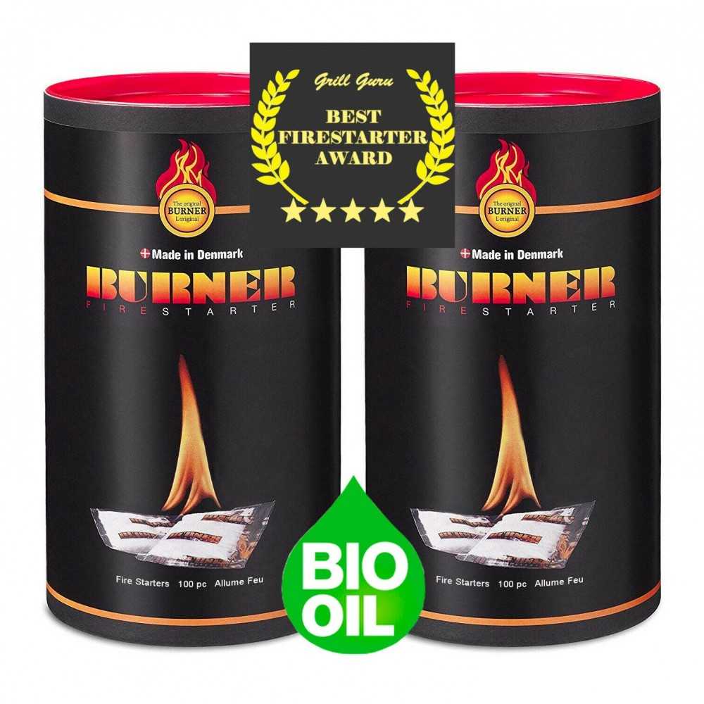 Kit Burner Firestarter Accendifuoco BIO OIL 200 Bustine per Barbecue Camino Stufa