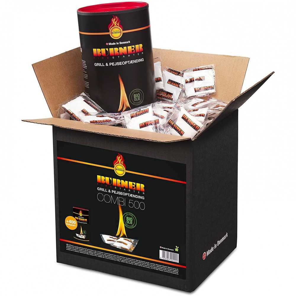 Burner Accendifuoco Inodore - 24 Bustine Bio Per Camini, Stufe E Barbecue