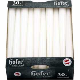 Hofer Conical Candles for candlesticks Set of 30 Candles Ø23x250mm 7h White
