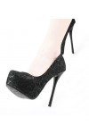 High heel platform pumps in lace 3.5cm Heel/4cm Platform Black