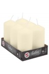 Hofer Large Cylindrical Candles 6x12cm Set of 6 Candles 30h Ivory