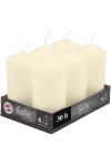 Hofer Large Cylindrical Candles 6x12cm Set of 6 Candles 30h Ivory