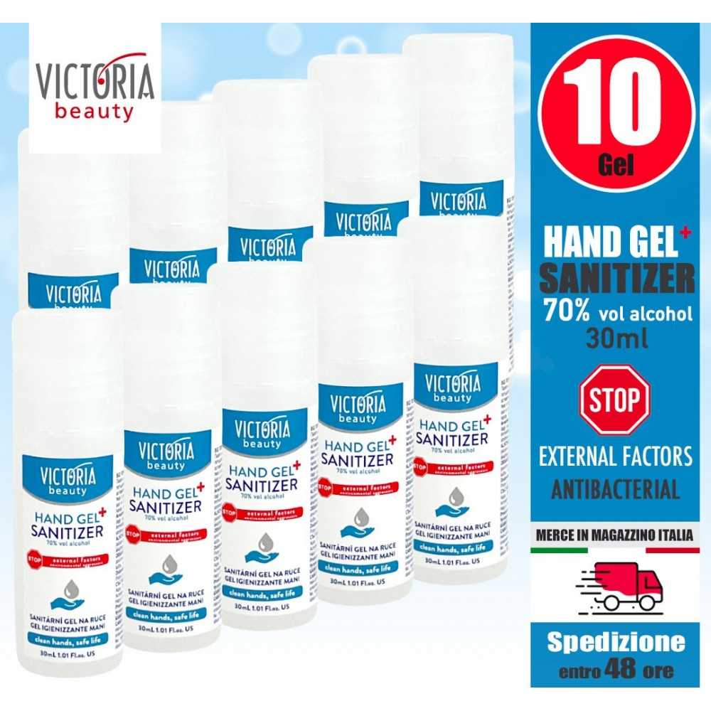 10 Antibacterial Hand Gel Sanitizer 30ml Victoria Beauty
