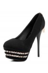 Scarpe tacco alto sexy decolettè Tacco 13cm Plateau 4cm Nero