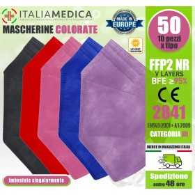 50 Mix Multicolor FFP2 Masks CE2841 Certified DPI Cat.III Italiamedica