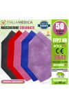 50 Mascherine FFP2 Mix Colorate Certificate CE2841 DPI Cat.III Italiamedica