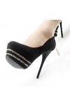 Scarpe tacco alto sexy decolettè Tacco 13cm Plateau 4cm Nero