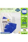 100 Italiamedica BLUE FFP2 PPE Masks CE2841 Certified Cat.III Made in EU