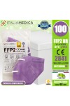 100 Mascherine FFP2 LILLA Italiamedica Certificate CE2841 DPI Cat.III Made in EU