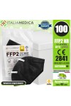 100 Mascherine FFP2 NERE Italiamedica Certificate CE2841 DPI Cat.III Made in EU