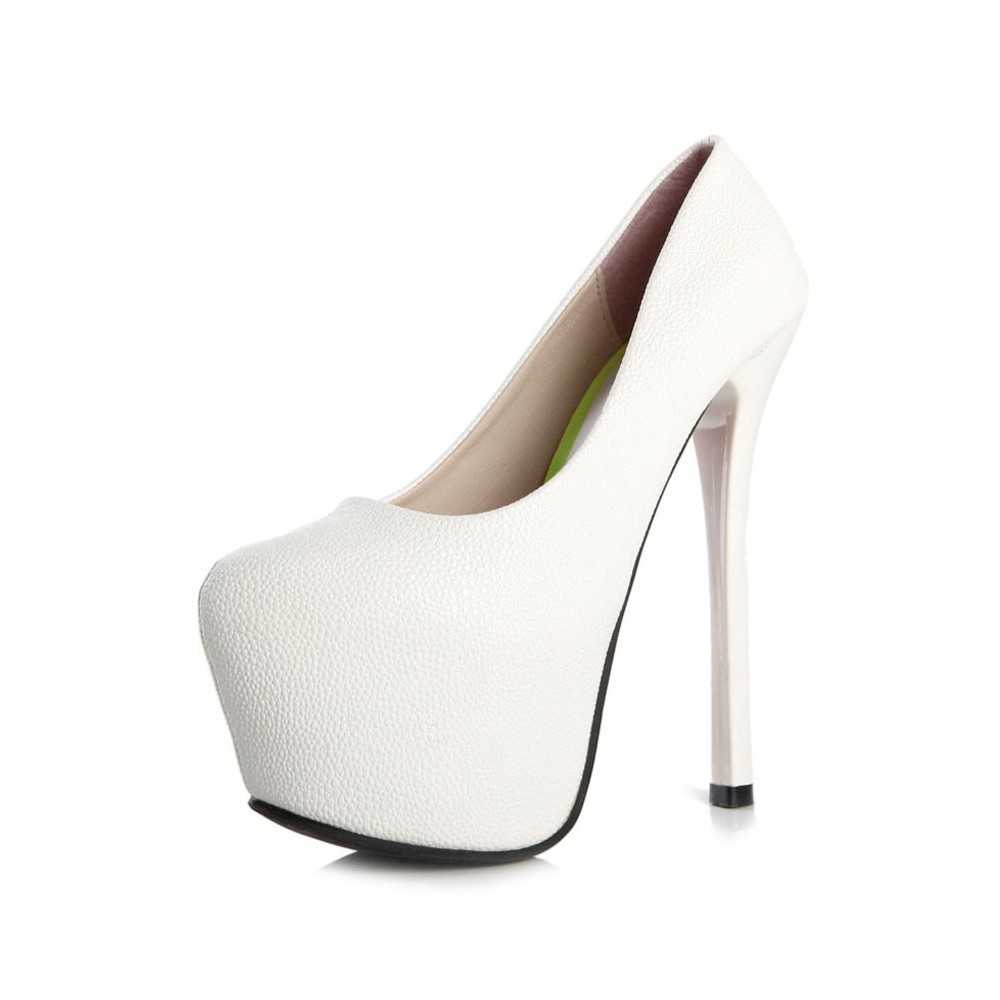 High heel platform pumps in faux leather 15.5cm Heel 6.5cm Platform White Kvoll