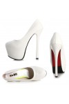 High heel platform pumps in faux leather 15.5cm Heel 6.5cm Platform White Kvoll