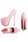 High heel platform pumps in faux leather 15.5cm Heel 6.5cm Platform Pink Kvoll